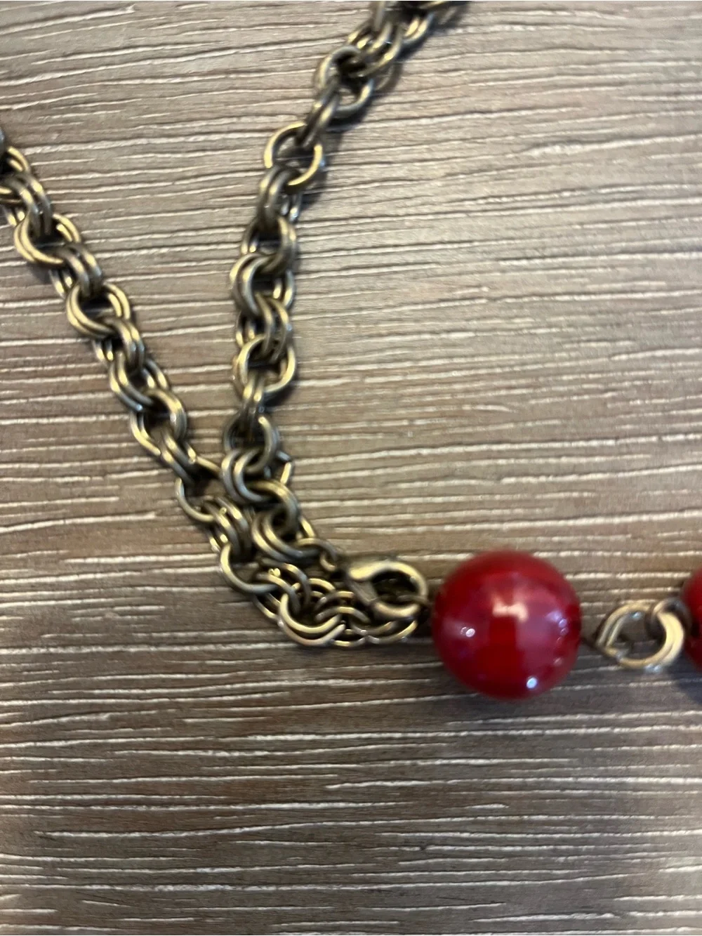 Chunky Red Beaded Statement Necklace